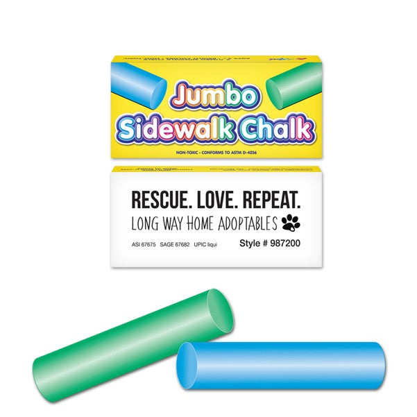 2 Pack Round Jumbo Sidewalk Chalk - Blue & Green