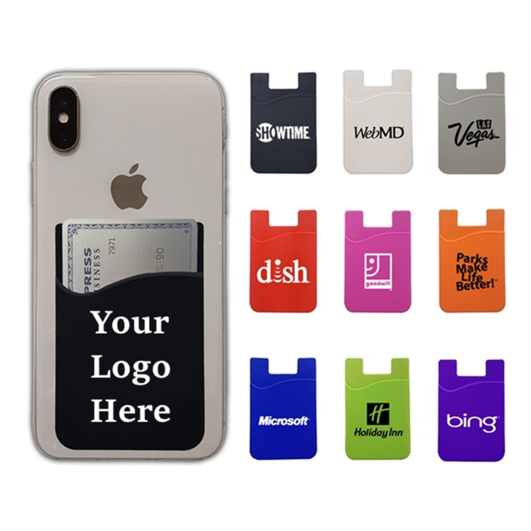 Silicone phone card holder /Adhesive Phone Wallet