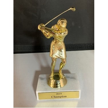 Golf Trophy On Marble Base