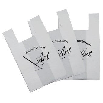 White T Shirt Style Bags - Recyclable Bag -1 Color, 2 Sides (9.75" x 6" x 19")