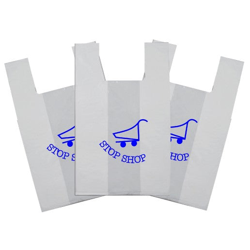 White T Shirt Recyclable Bag -1C2S (12" x 7" x 23")