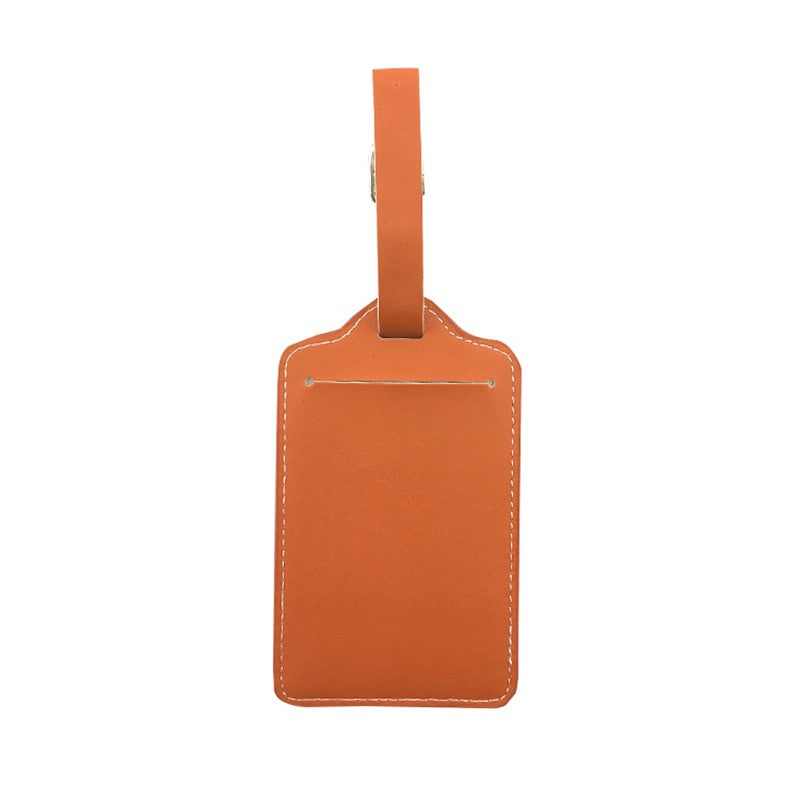 PU Leather Luggage Bag Tags w/Full Back Privacy Cover