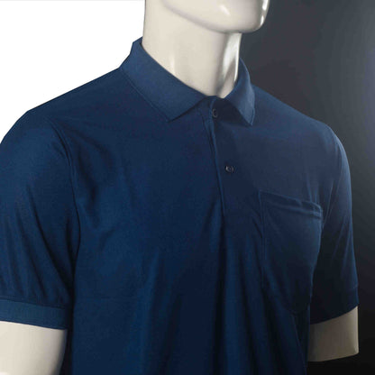 Steel Blue Short Sleeve Polyester Polo T-Shirt