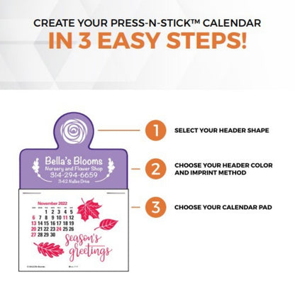 Press-N-Stick™ Header Standard Calendar (14-Month)