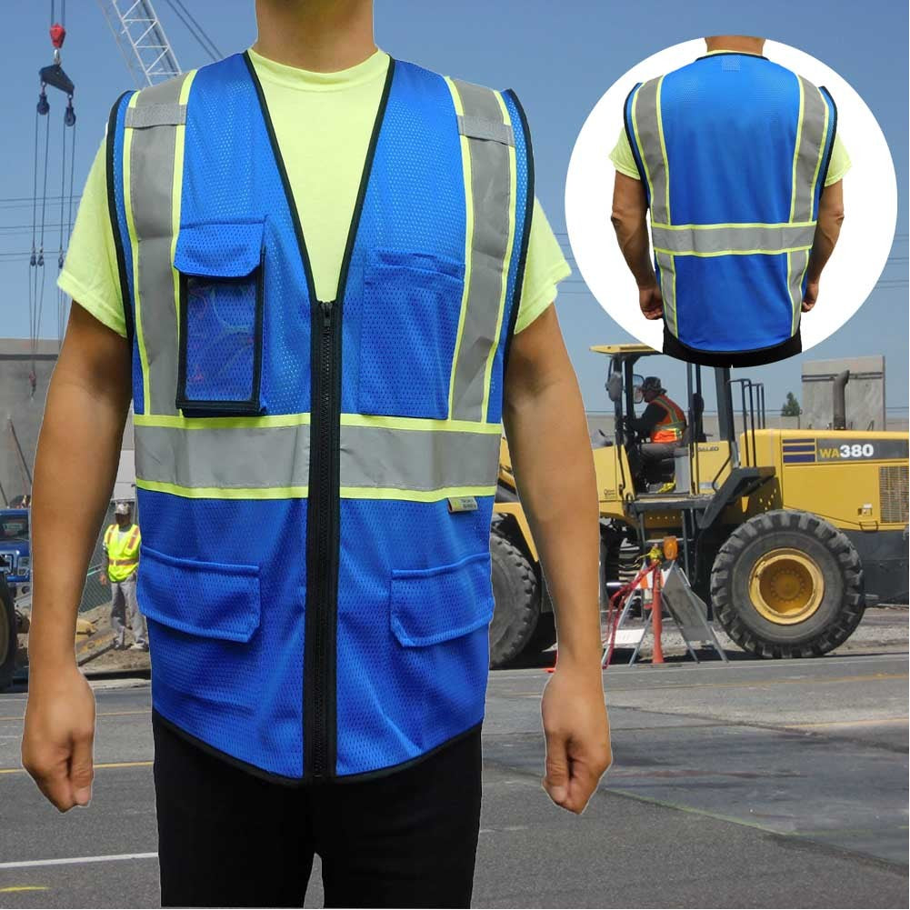 3C Products Non-ANSI, Royal Blue Safety Vest with Multi Pockets