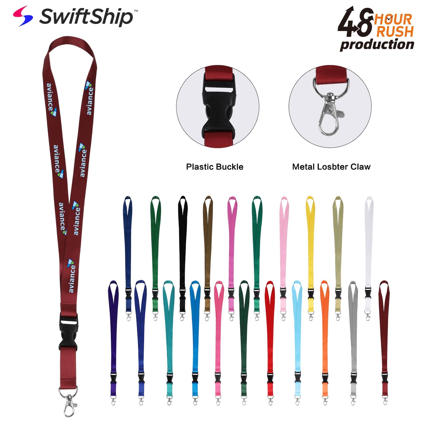 3/4" Full Color Dye Sublimated Lanyard w/ Lobster Hook and Plastic Buckle