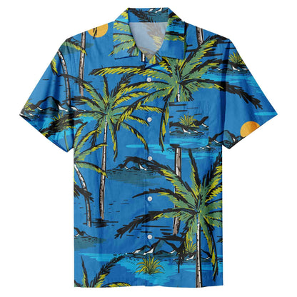 Mens Hawaiian Short Sleeve Casual Button Down Tropical Beach Shirt