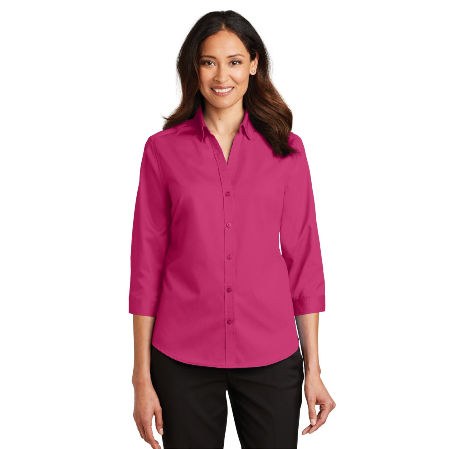 Ladies 3/4-Sleeve SuperPro Twill Shirt