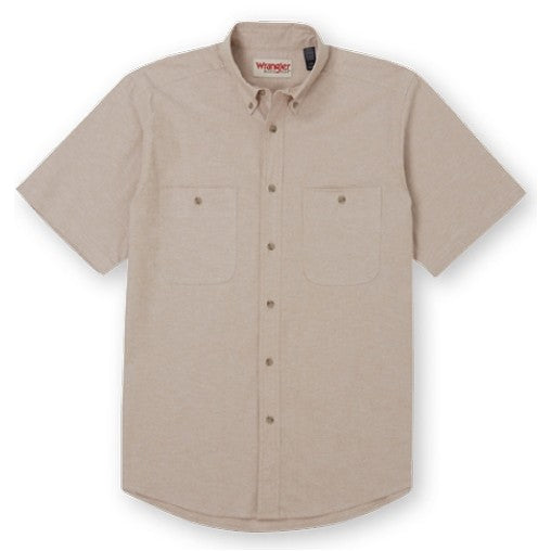 Men's Kelp Brown Advanced Comfort Chambray Short Sleeved Shirt