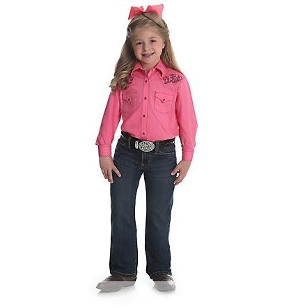 Premium Patch Girls' Medium Blue Bootcut Jeans