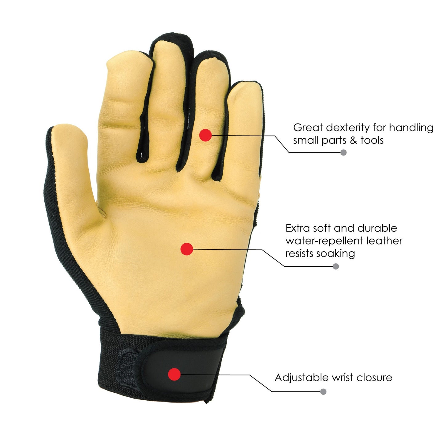 Premium Cowhide Leather Mechanics Gloves