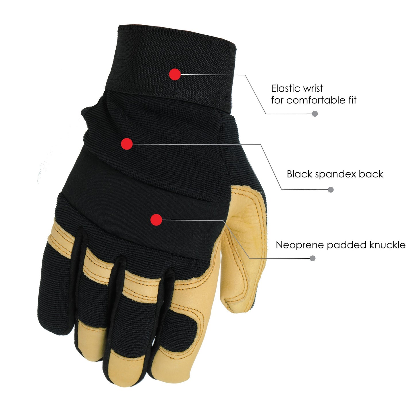 Premium Cowhide Leather Mechanics Gloves