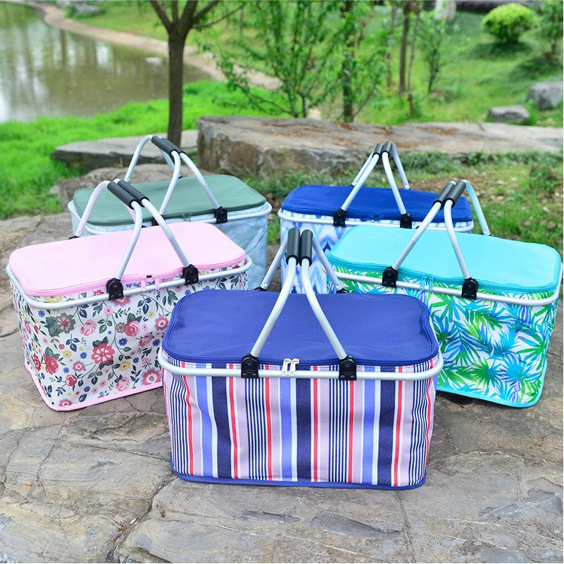 32L Folded Functional Cooler Basket Insulated Picnic Basket