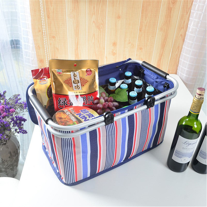 32L Folded Functional Cooler Basket Insulated Picnic Basket