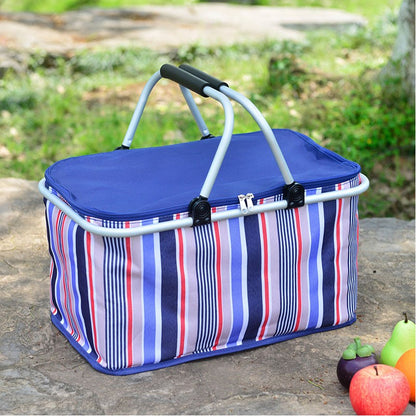 32L Folded Functional Cooler Basket Insulated Picnic Basket