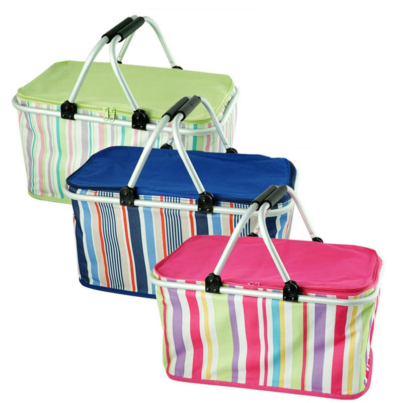 32L Folded Functional Cooler Basket Insulated Picnic Basket