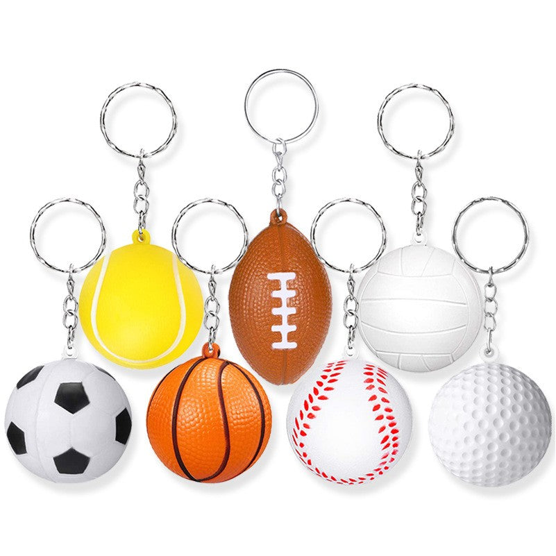 Sports Ball Stress Reliever Keychain