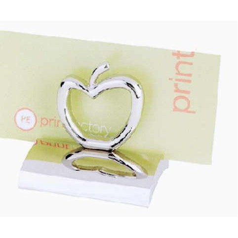 Apple Chrome Metal Business Card Holder Paperweight (Screened)