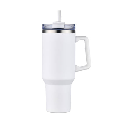 40 OZ. S/S Travel Mug with Handle & Straw