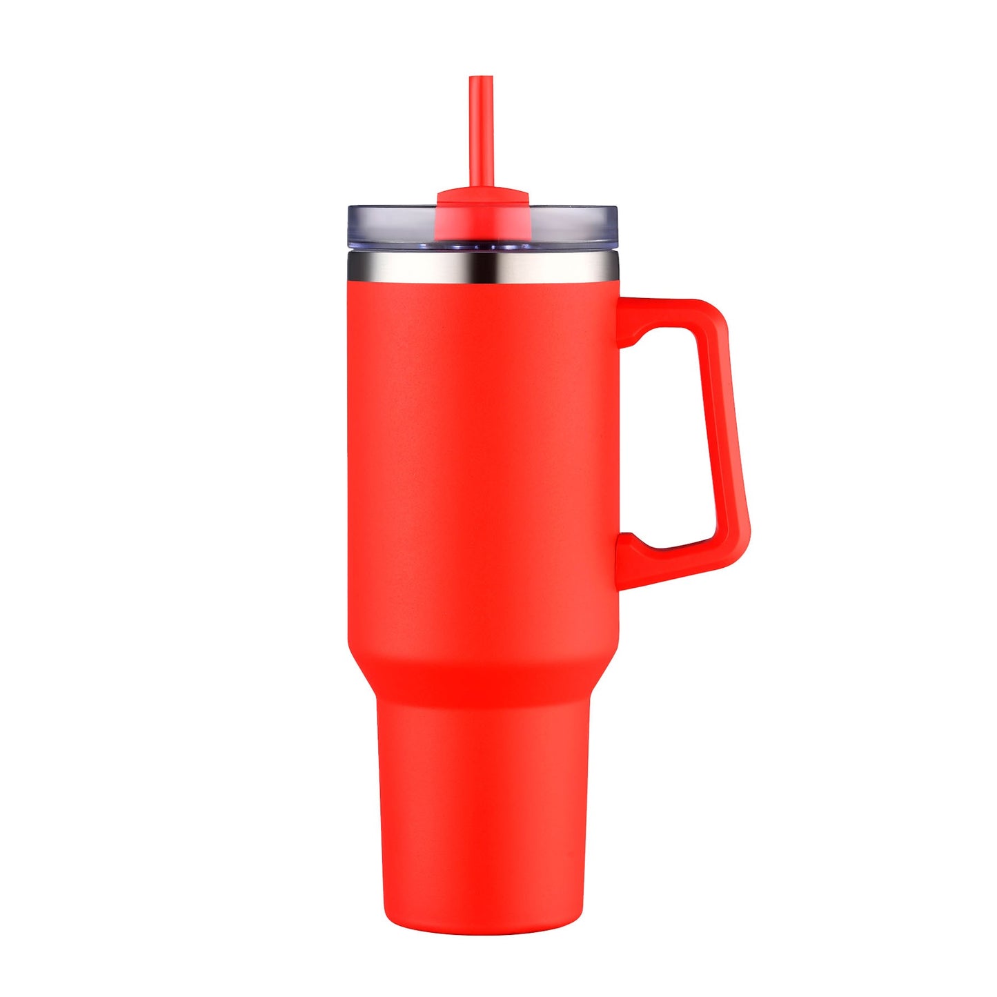 40 OZ. S/S Travel Mug with Handle & Straw