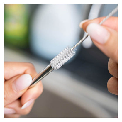 Eco-Friendly Reusable Stainless-Steel Straw In An Anodized Travel Container With Carabiner Clip