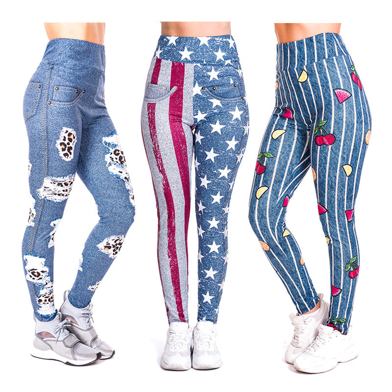 Golden Accessories Trendy Design Workout Leggings - Fun Fashion Digital Printed Cute Patterns