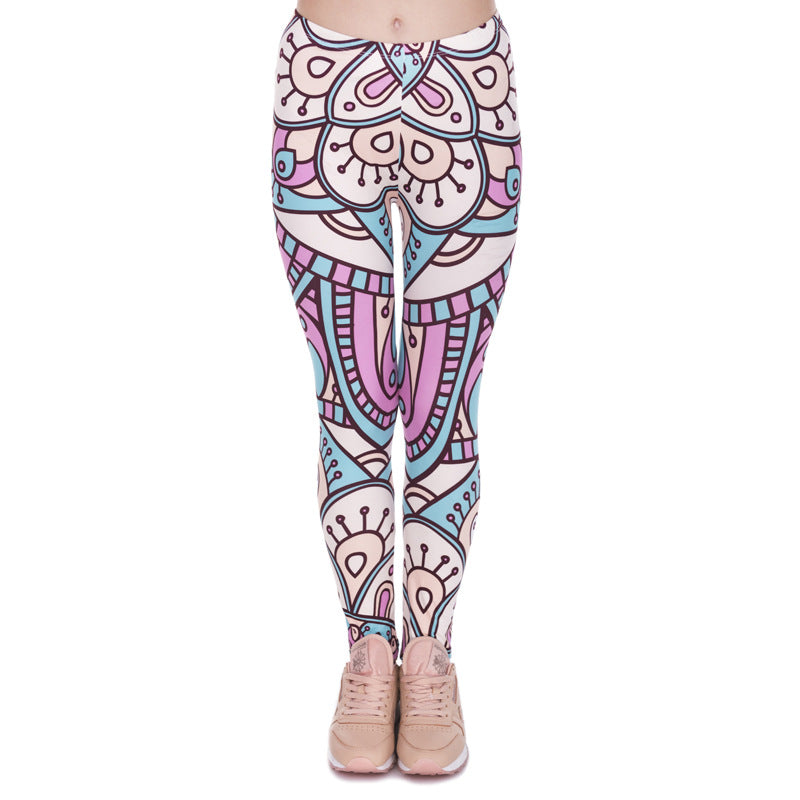 Golden Accessories Trendy Design Workout Leggings - Fun Fashion Digital Printed Cute Patterns