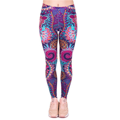 Golden Accessories Trendy Design Workout Leggings - Fun Fashion Digital Printed Cute Patterns