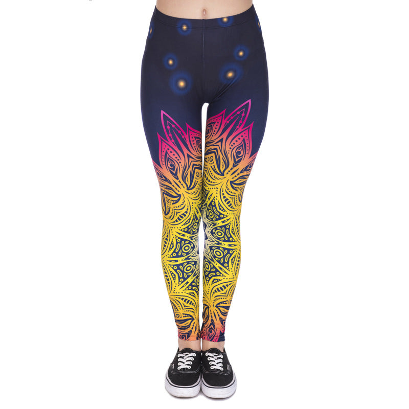 Golden Accessories Trendy Design Workout Leggings - Fun Fashion Digital Printed Cute Patterns