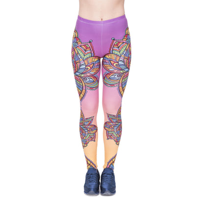 Golden Accessories Trendy Design Workout Leggings - Fun Fashion Digital Printed Cute Patterns