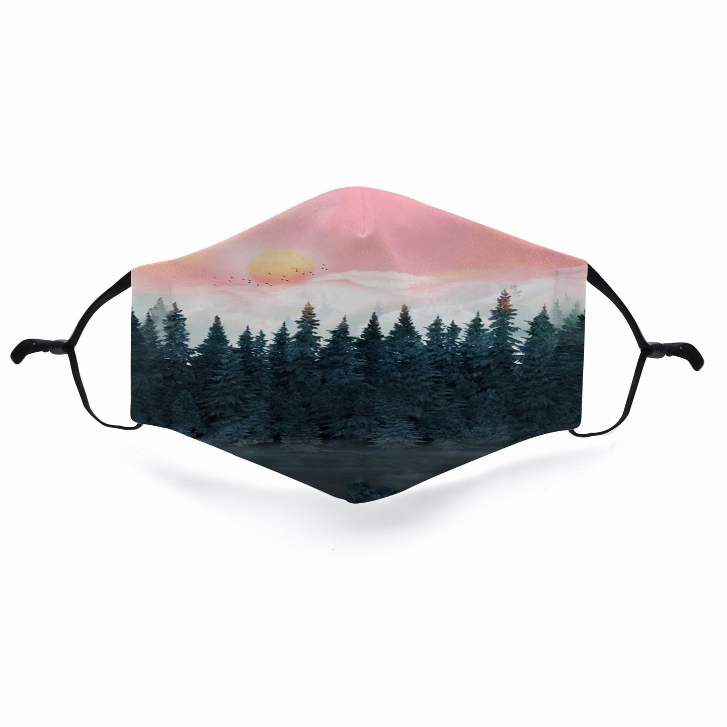 Mountain Design 3D Face Masks Breathable Adjustable Comfortable Reusable Digital Print Fabric Fashion