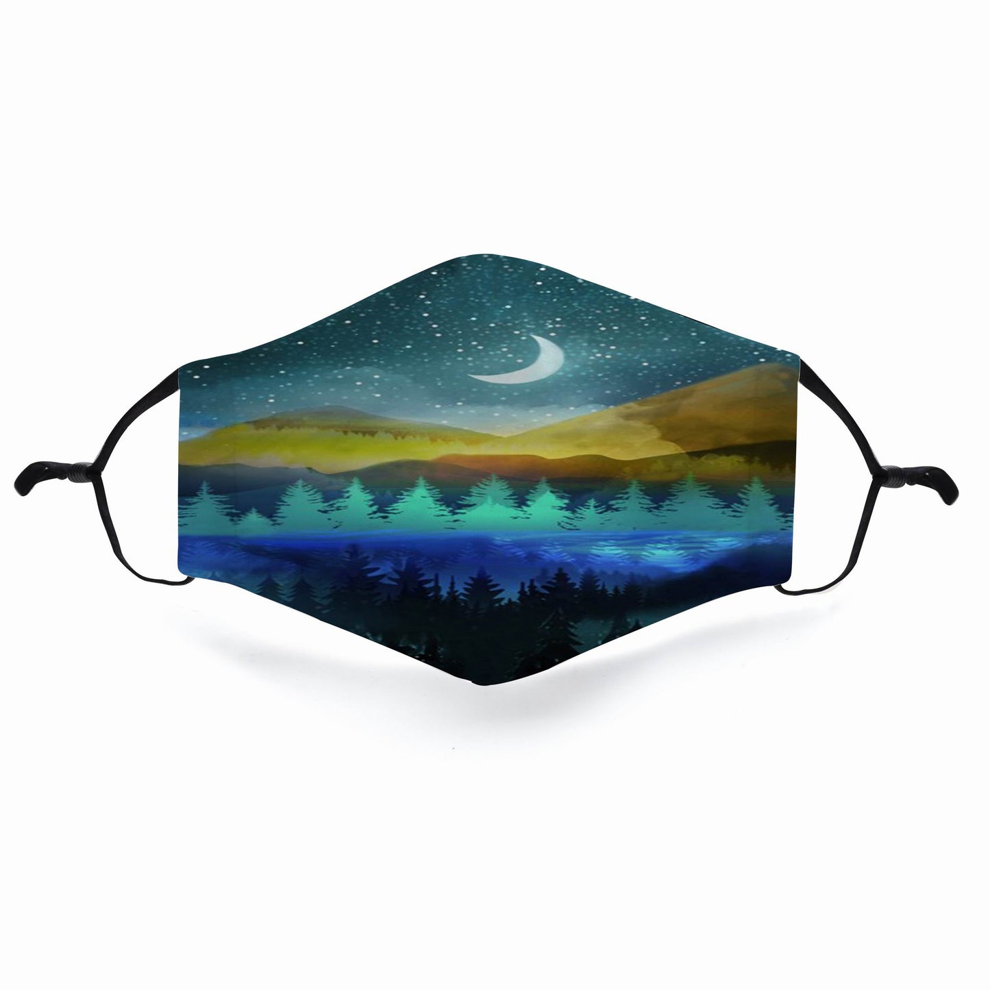 Mountain Design 3D Face Masks Breathable Adjustable Comfortable Reusable Digital Print Fabric Fashion