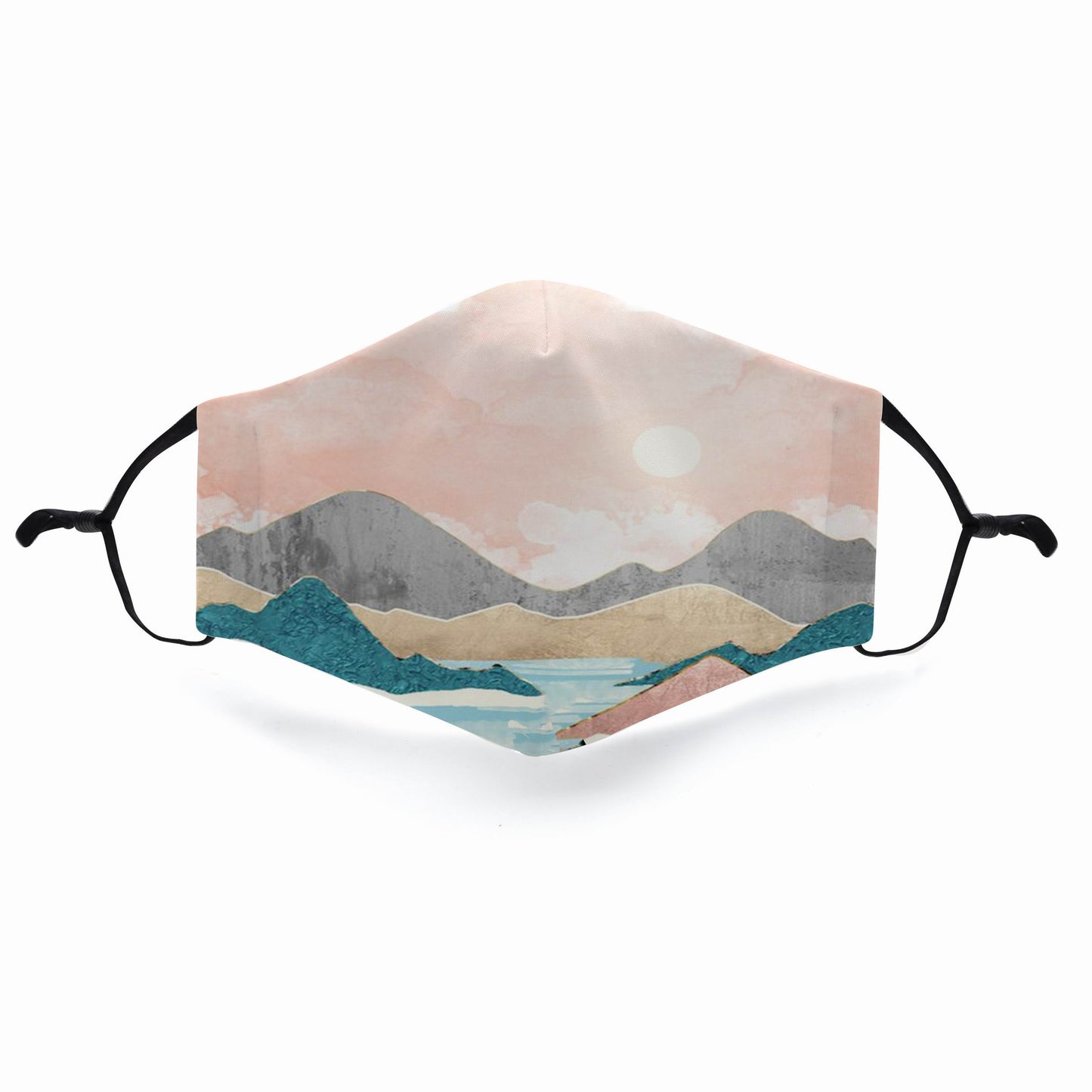 Mountain Design 3D Face Masks Breathable Adjustable Comfortable Reusable Digital Print Fabric Fashion