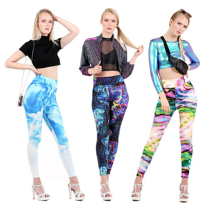 Golden Accessories Trendy Design Workout Leggings - Fun Fashion Digital Printed Cute Patterns