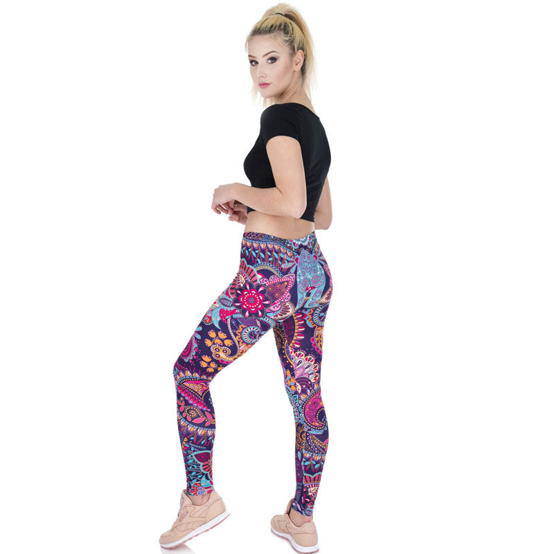 Golden Accessories Trendy Design Workout Leggings - Fun Fashion Digital Printed Cute Patterns