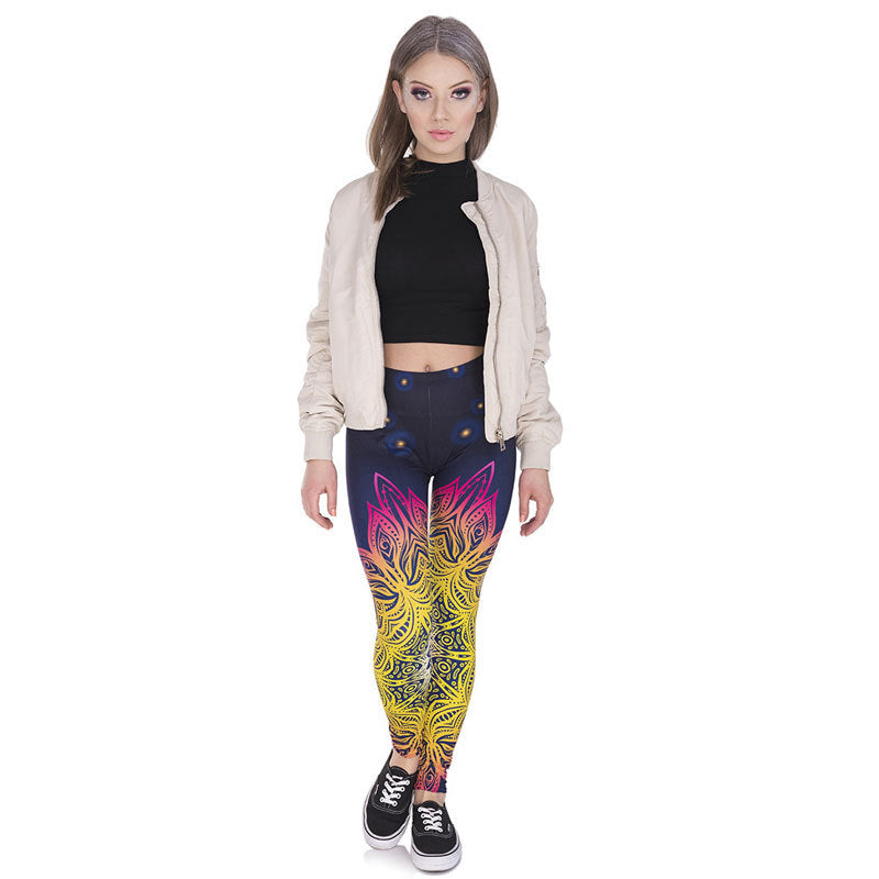 Golden Accessories Trendy Design Workout Leggings - Fun Fashion Digital Printed Cute Patterns