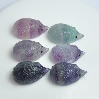 High Quality Toy Hedgehog Product Wholesale Cute Rainbow Fluorite Crystal Hedgehog Statue For Gifts