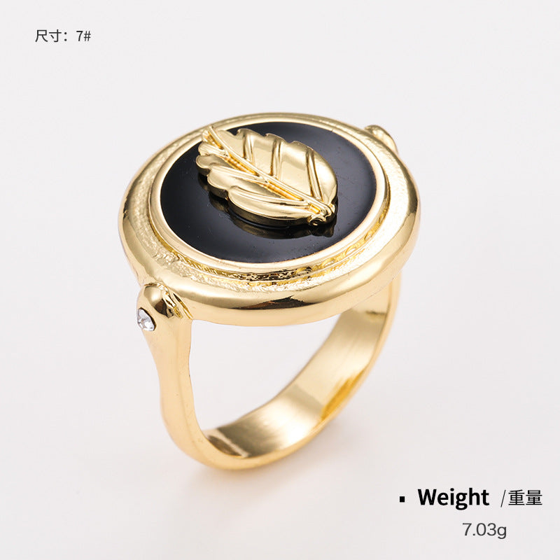 Brass Casted Enamel Signet Rings Ins Fashion Welcome OEM custom order