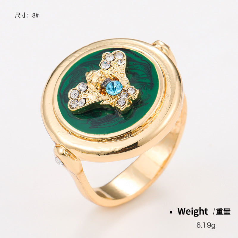 Brass Casted Enamel Signet Rings Ins Fashion Welcome OEM custom order